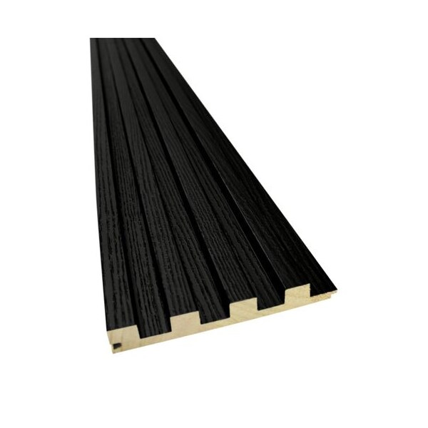 Ultra Black Wood Slat Panels For Walls - Stout, 3PK